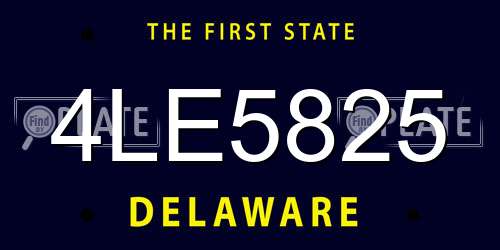 4LE5825 Delaware License Plate