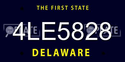 4LE5828 Delaware License Plate
