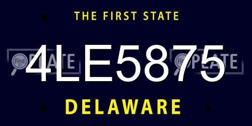 4LE5875 Delaware License Plate