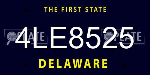 4LE8525 Delaware License Plate