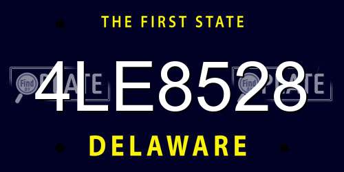 4LE8528 Delaware License Plate
