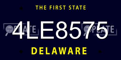 4LE8575 Delaware License Plate