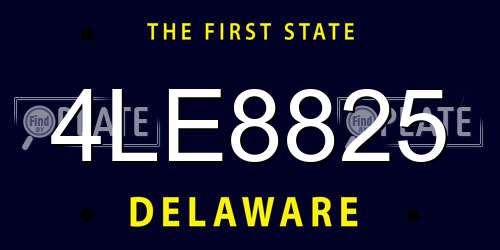 4LE8825 Delaware License Plate