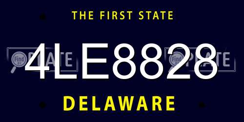 4LE8828 Delaware License Plate