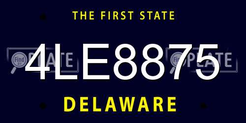 4LE8875 Delaware License Plate