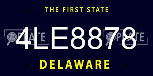 4LE8878 Delaware License Plate