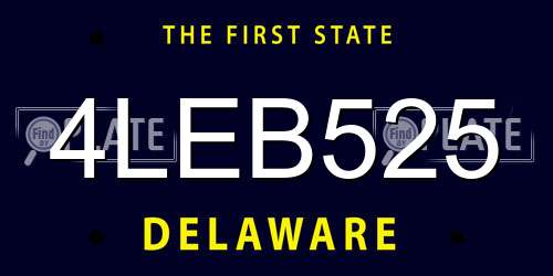 4LEB525 Delaware License Plate