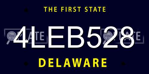 4LEB528 Delaware License Plate