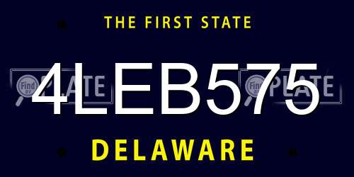 4LEB575 Delaware License Plate