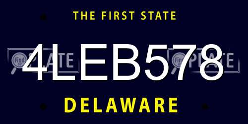 4LEB578 Delaware License Plate