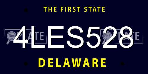 4LES528 Delaware License Plate