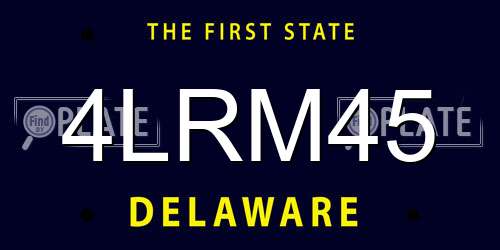 4LRM45 Delaware License Plate