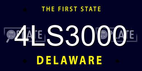 4LS3000 Delaware License Plate