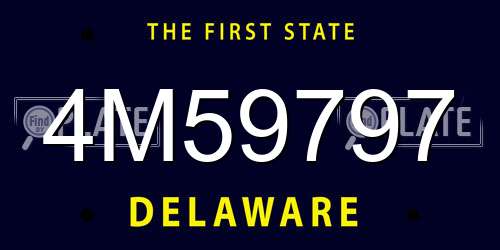 4M59797 Delaware License Plate