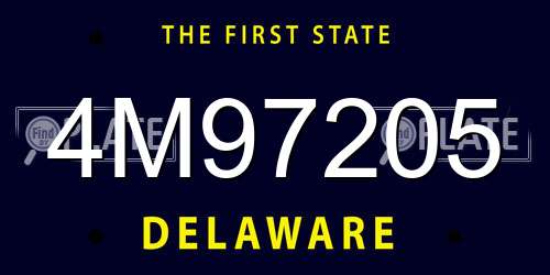 4M97205 Delaware License Plate