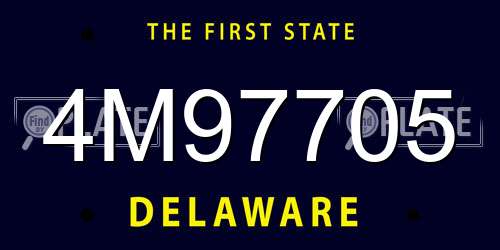 4M97705 Delaware License Plate