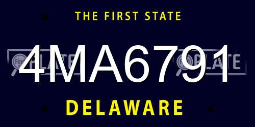 4MA6791 Delaware License Plate