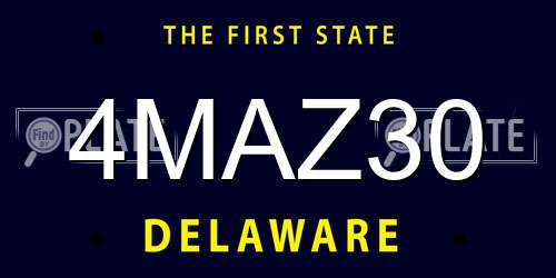 4MAZ30 Delaware License Plate