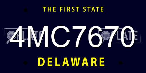 4MC7670 Delaware License Plate