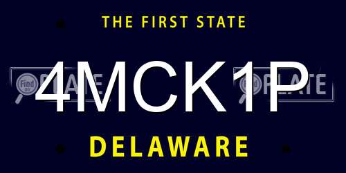4MCK1P Delaware License Plate