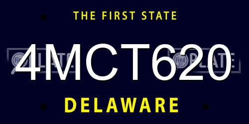 4MCT620 Delaware License Plate