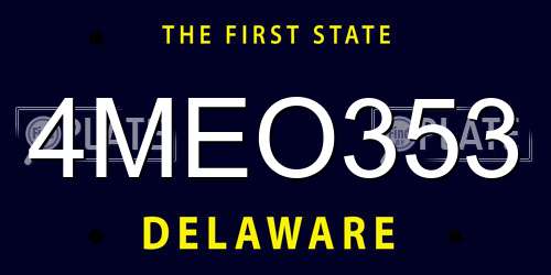 4MEO353 Delaware License Plate