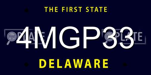 4MGP33 Delaware License Plate