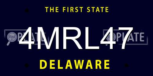 4MRL47 Delaware License Plate