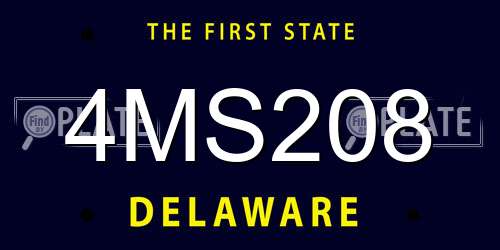 4MS208 Delaware License Plate