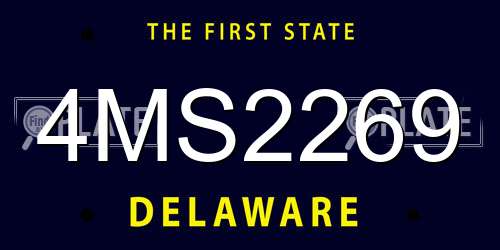 4MS2269 Delaware License Plate