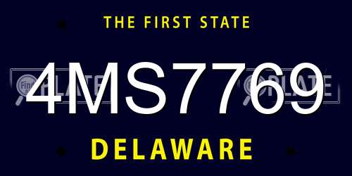 4MS7769 Delaware License Plate