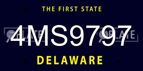4MS9797 Delaware License Plate