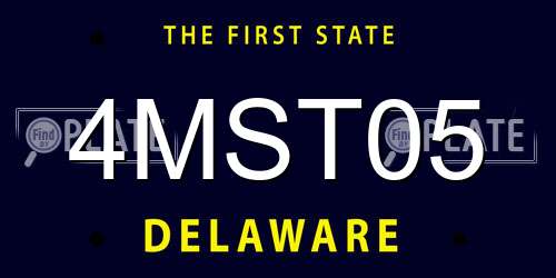 4MST05 Delaware License Plate