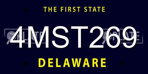 4MST269 Delaware License Plate