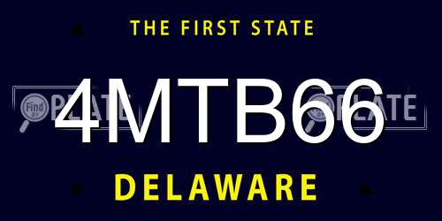 4MTB66 Delaware License Plate