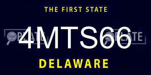 4MTS66 Delaware License Plate