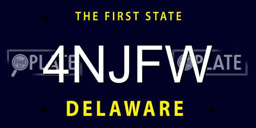4NJFW Delaware License Plate
