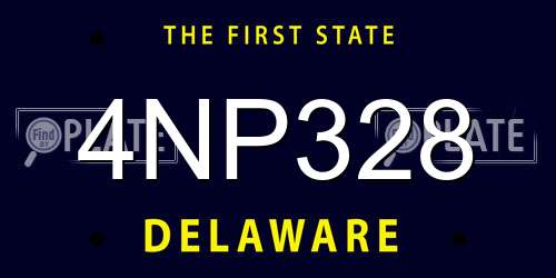 4NP328 Delaware License Plate