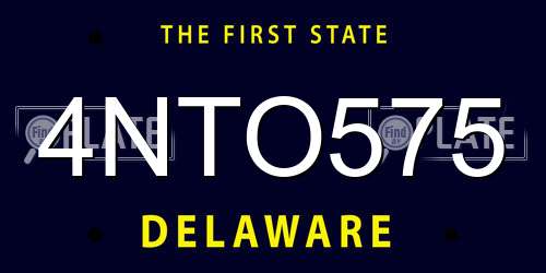4NTO575 Delaware License Plate