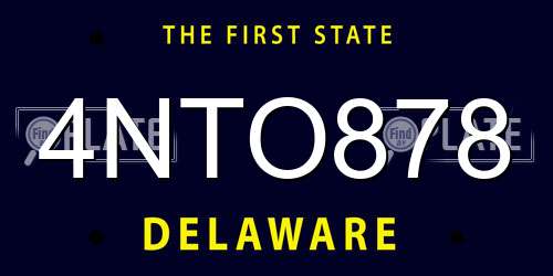 4NTO878 Delaware License Plate
