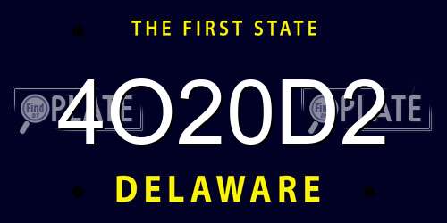 4O20D2 Delaware License Plate