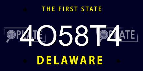 4O58T4 Delaware License Plate