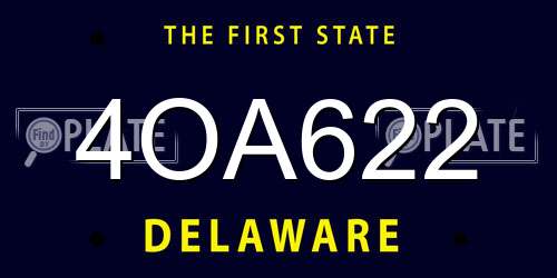 4OA622 Delaware License Plate