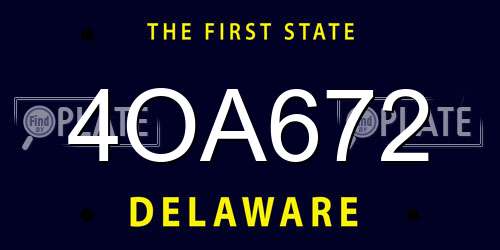 4OA672 Delaware License Plate