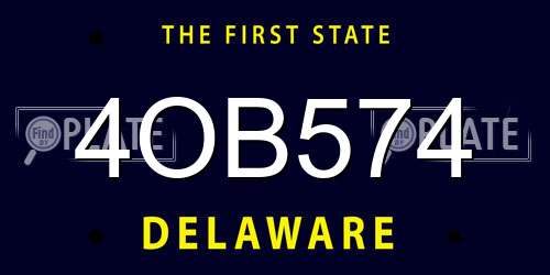 4OB574 Delaware License Plate