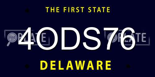 4ODS76 Delaware License Plate