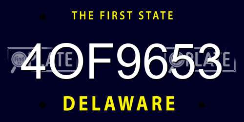 4OF9653 Delaware License Plate