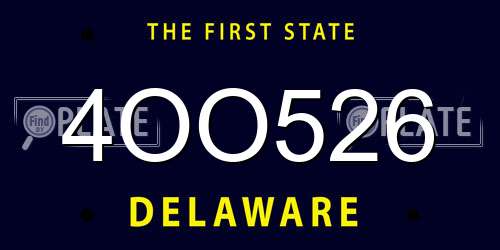 4OO526 Delaware License Plate