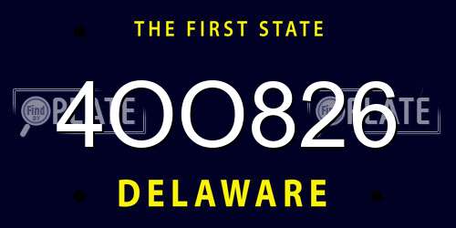 4OO826 Delaware License Plate