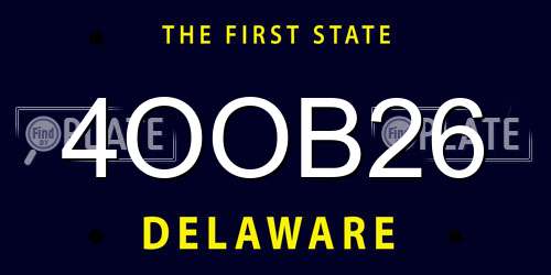4OOB26 Delaware License Plate